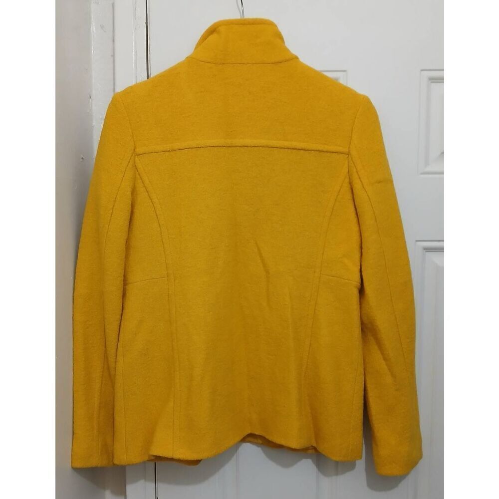 Talbots womens size 4 small boiled wool yellow outerwear jacket coat - Picture 4 of 8
